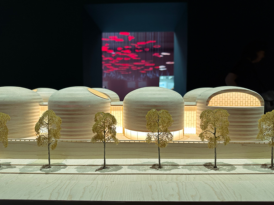 A close up of an architectural model at the the 18th La Biennale di Venezia.