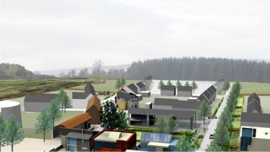 A computer generated image of a proposed housing site in Inverness