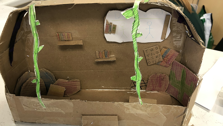 Prototype of the cave the pupils from Murrayburn created for one of their learning spaces.