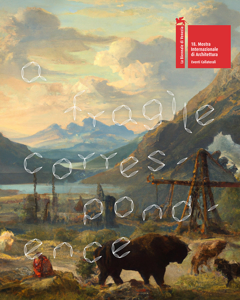 A Fragile Correspondence poster with the text above an AI generated image that includes the Scottish landscape and animals.