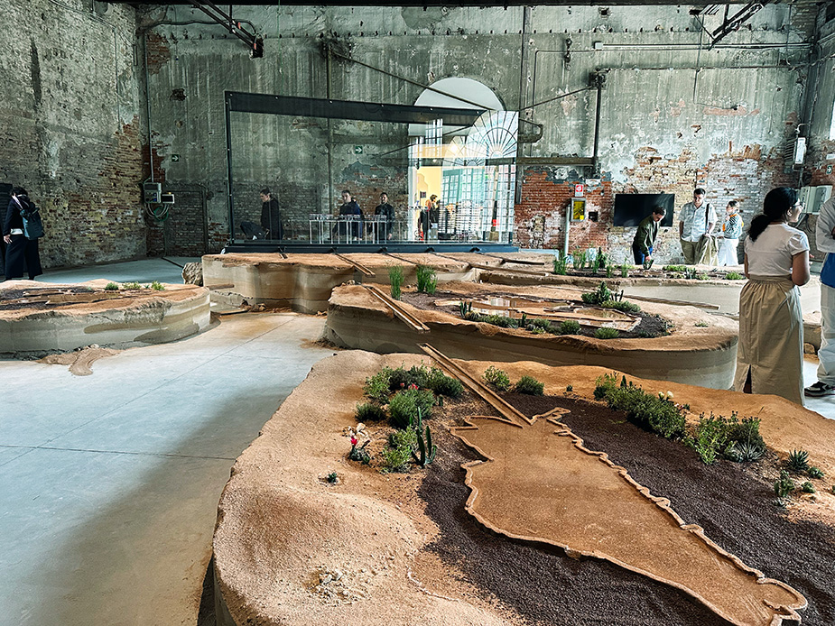 Landscape models from an exhibition at the 18th La Biennale di Venezia.