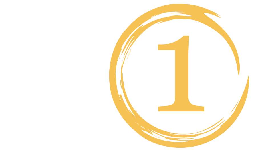 The number 1 in a yellow circle.