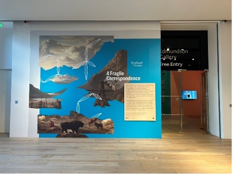 The entrance to the A Fragile Correspondence exhibition at V&A Dundee