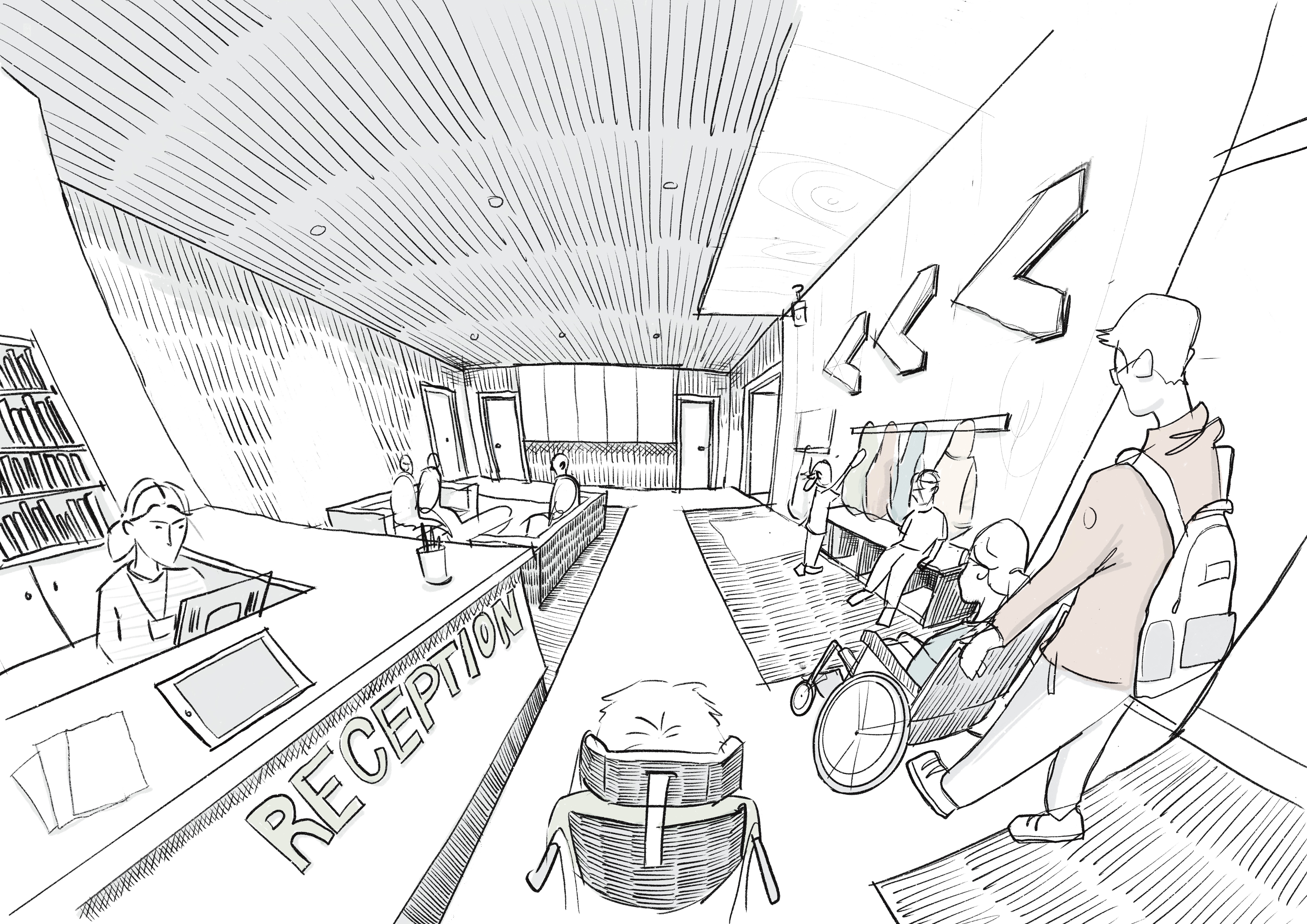 Illustration of a reception at an additional support learning centre