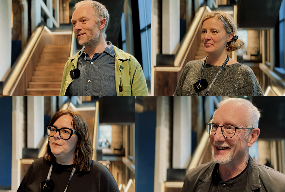 A four-image collage of board members taken from a video interview.