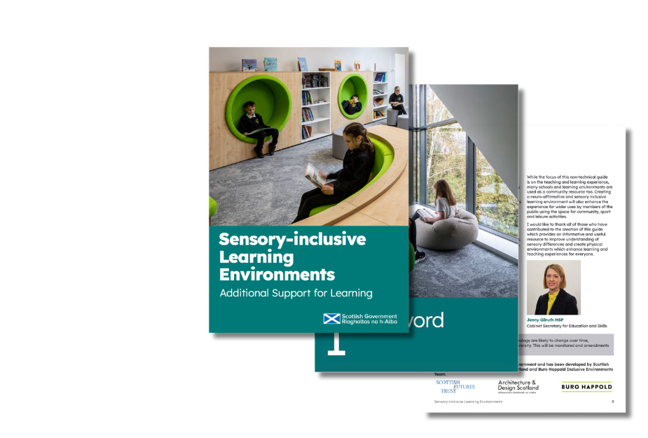 Front 3 pages of Sensory Inclusive Learning Environments guidance document